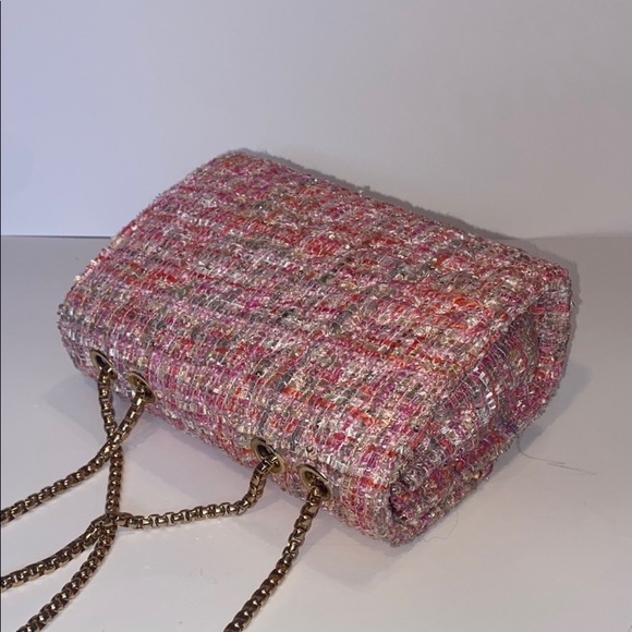 Pink Tweed Crossbody Bag - Picture 9 of 16